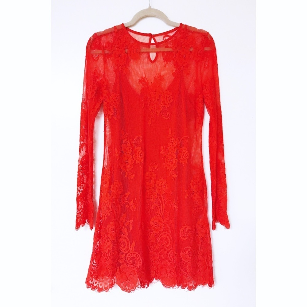 Lovers and Friends - Red Orange Lace Dress